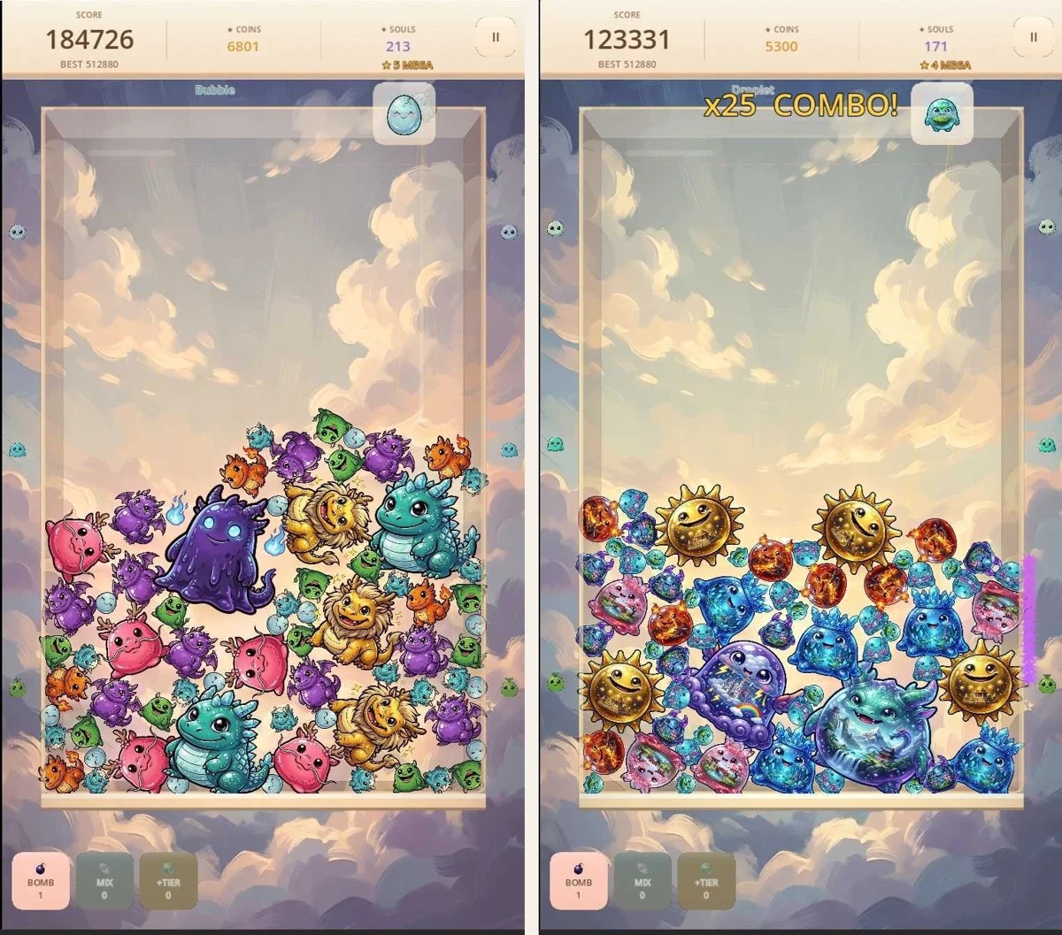 Ryū Dynasty and Pocket Realms slimes in live runs