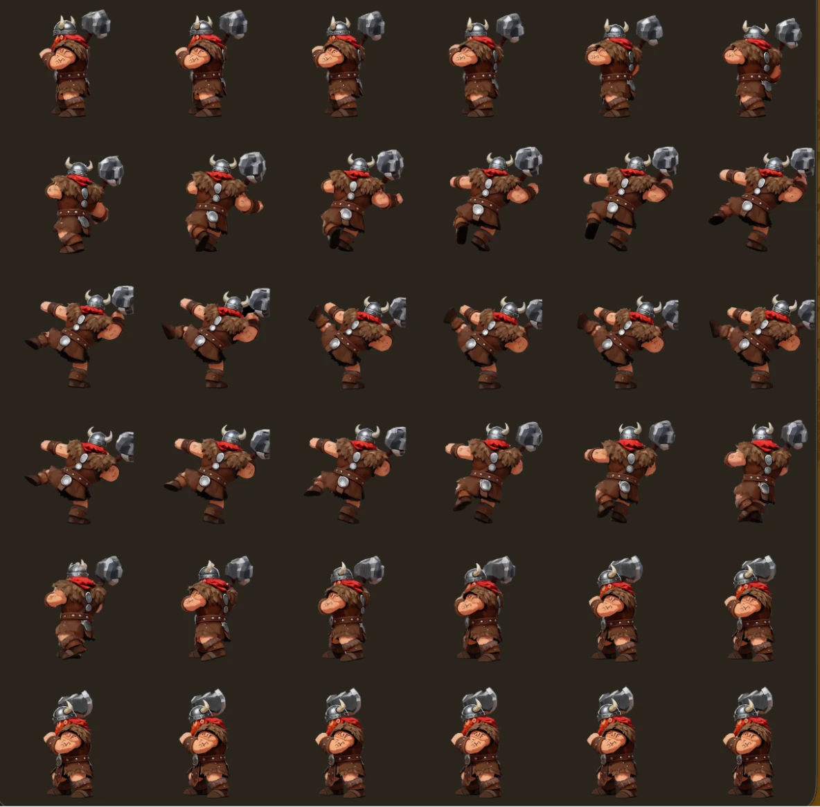 Ragnar character spritesheet generated by Ludo