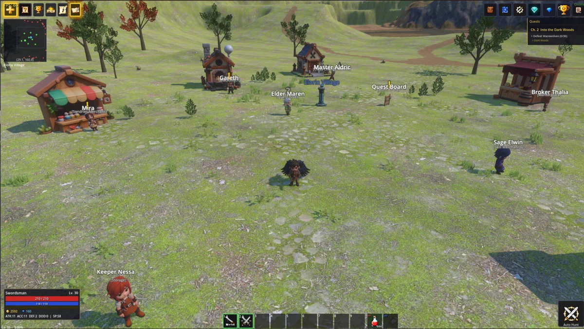 Echoes of Creation village with NPCs