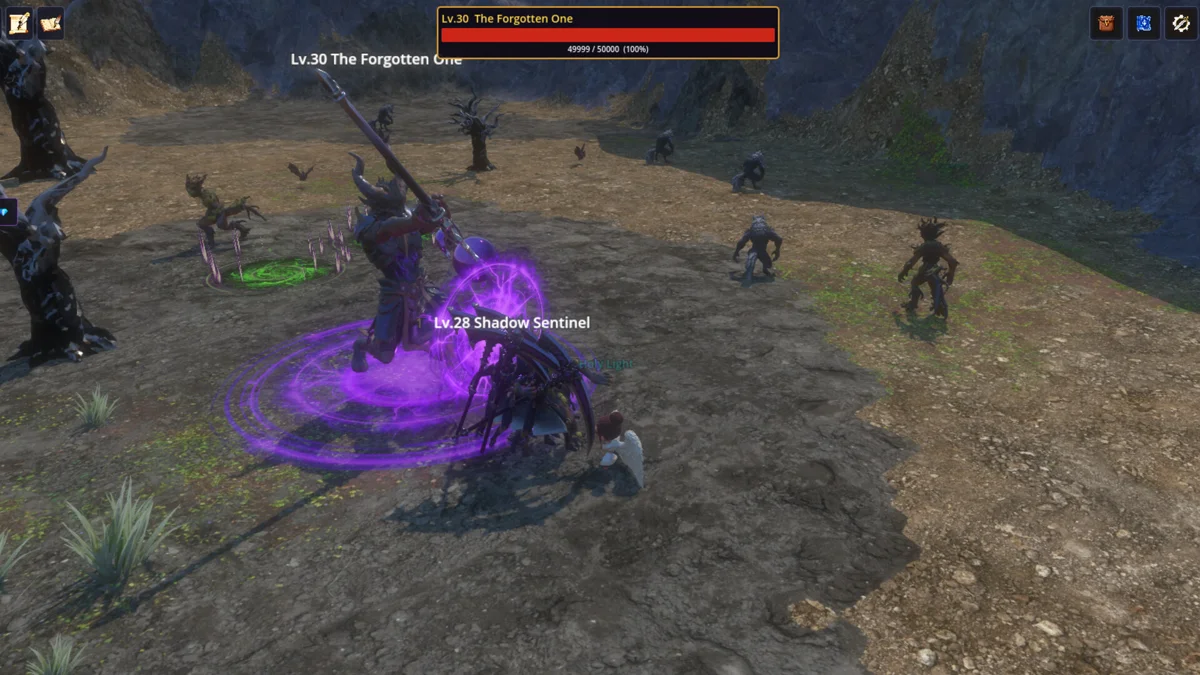 A raid boss fight in Echoes of Creation