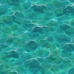 The same water texture animated, ripples travelling across the surface in a loop