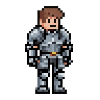Same hero, now in full plate armor