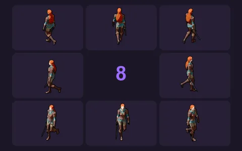 Consistent 8-Directional Character Sprite Sheets in the 2D Style You Pick