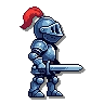 The knight with a drop shadow