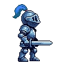 The knight with a blue plume