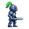 The knight with a green plume