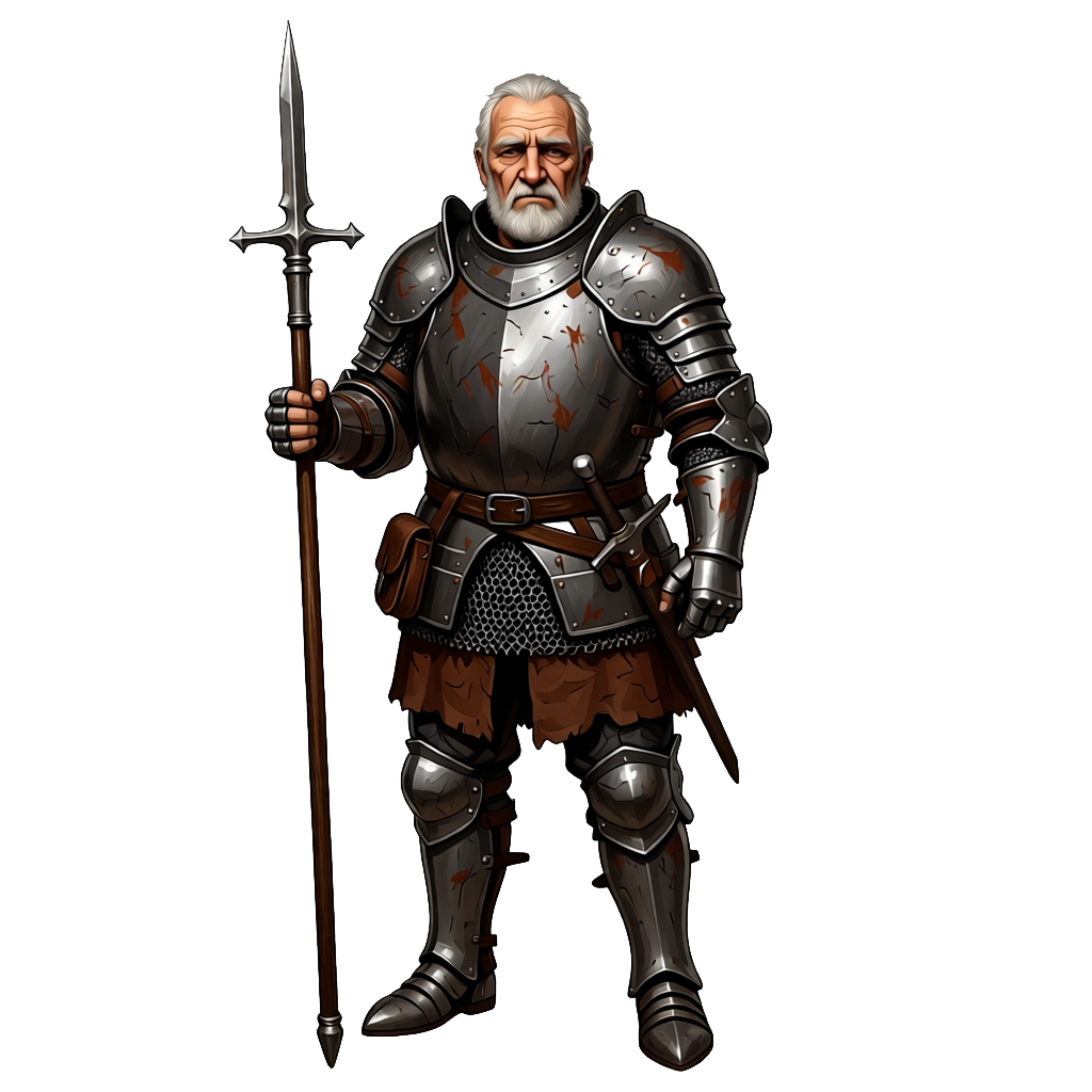 Town guard character generated in the same hand-painted style
