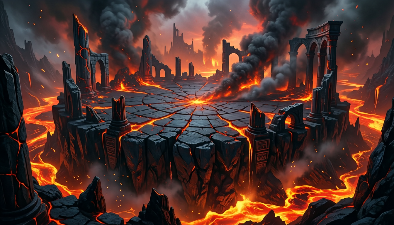boss arena with lava and ruins