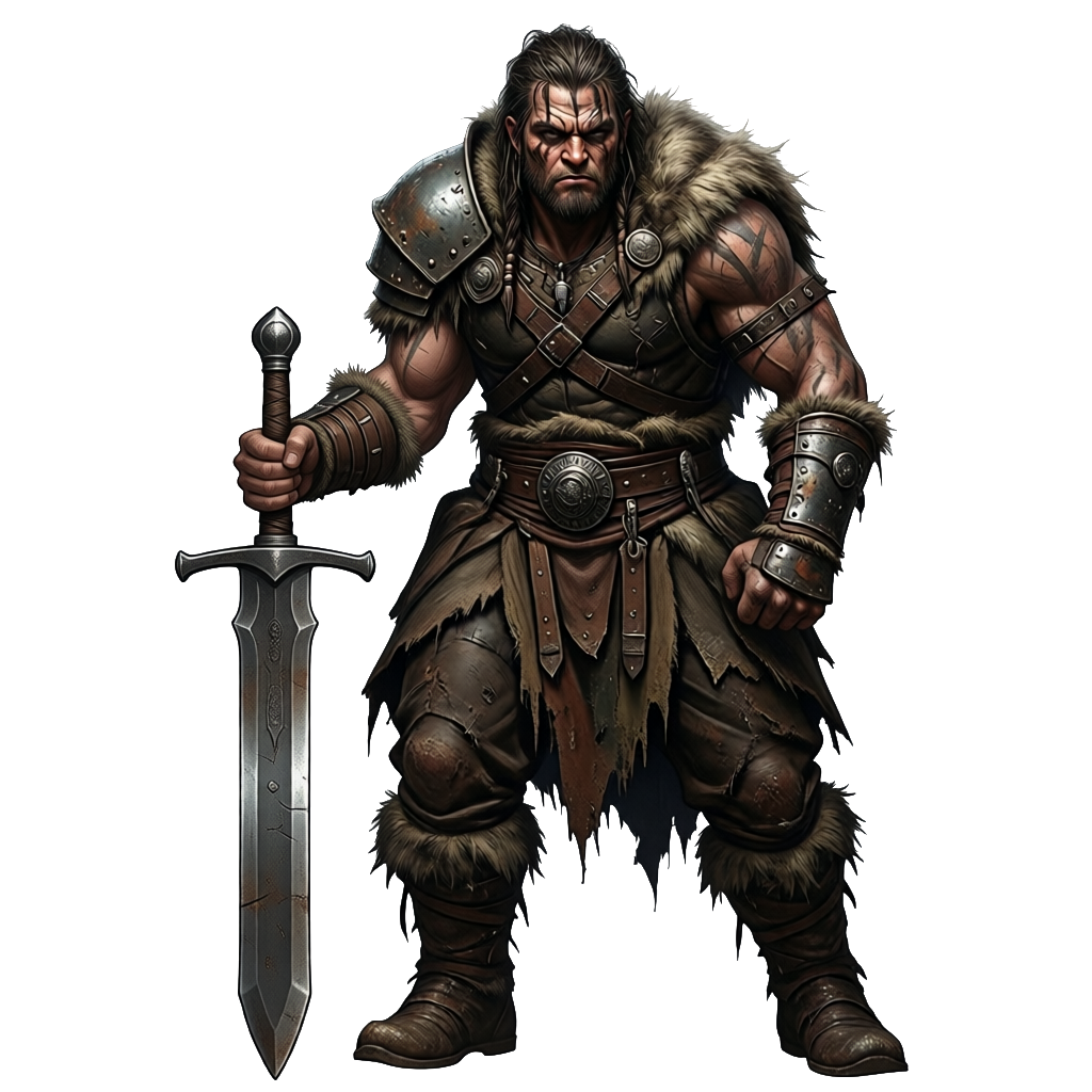 barbarian illustration turned into a game sprite
