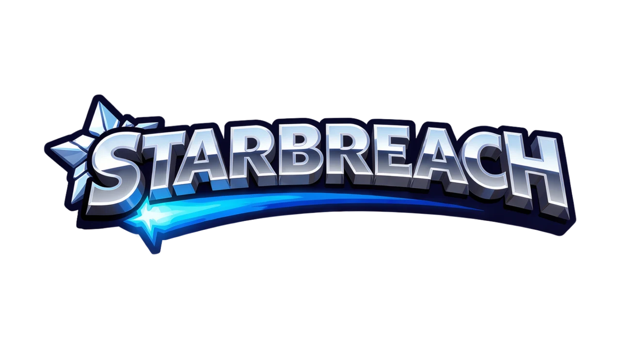 Starbreach game logo on the neon mech splash screen