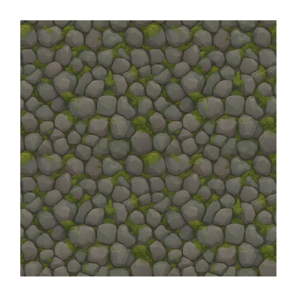mossy cobblestone ground texture, tileable