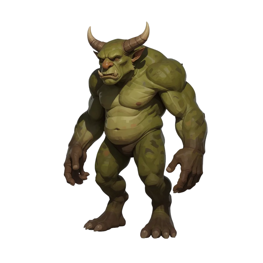 hulking horned marsh troll enemy