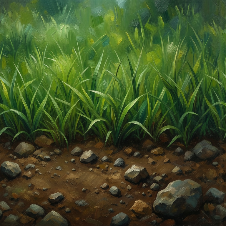 grassy platform with dirt
