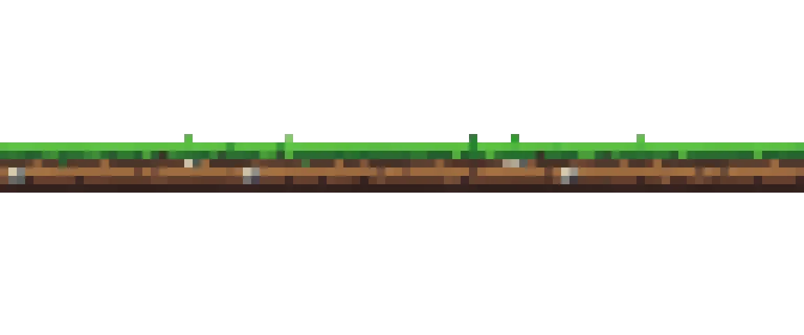 a grassy floating platform with a layer of dirt and small stones underneath