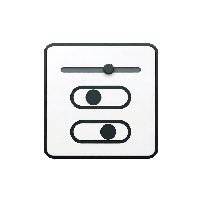 monochrome toggles and sliders